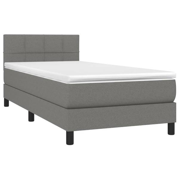 Boxspringbett 3017287-9 Dunkelgrau - Grau - 90 x 193 cm