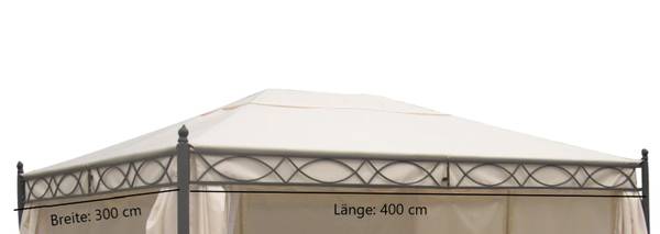 Dachplane für Pavillon Rivoli 3x4 Meter Beige - Polyester - PVC - 300 x 1 x 400 cm