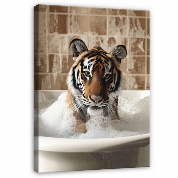 Leinwandbild Abstrakt Tiger Badezimmer 40 x 60 x 2 cm
