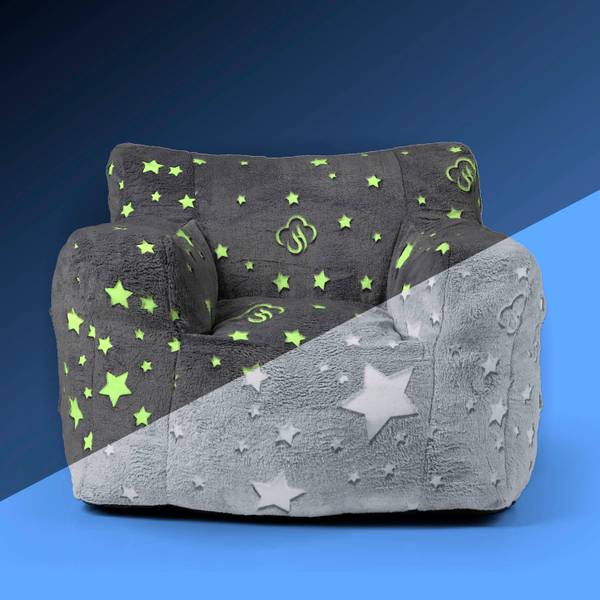 Kindersitzsack "Glow in the dark" Grau