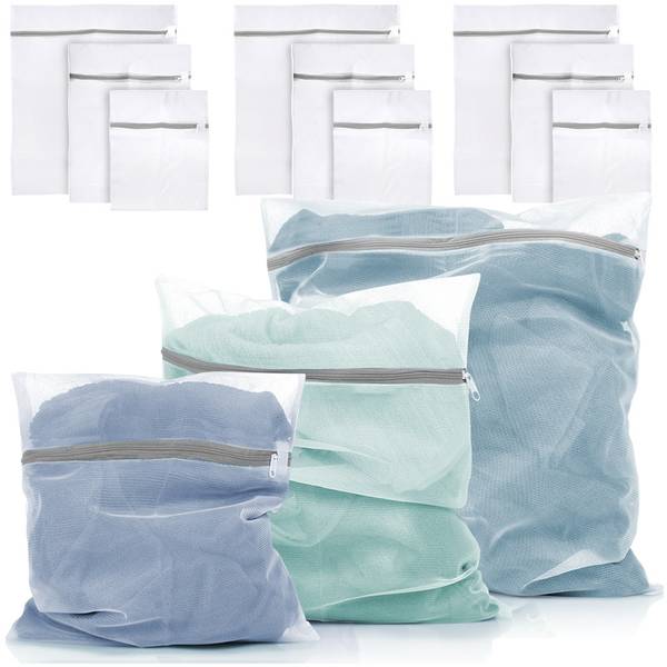 Wäschenetze 12er Set Weiß - Polyester - 45 x 1 x 52 cm
