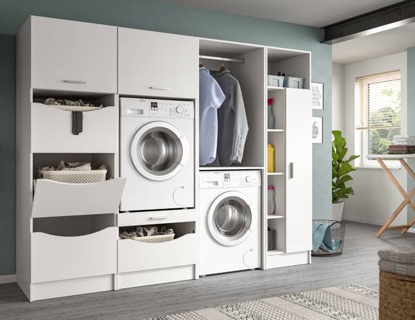 Waschmaschinenschrank Flexy 2-teilig Breite: 126 cm