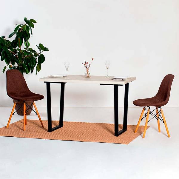 Tischgestell Trapez Schwarz - Metall - 32 x 72 x 72 cm