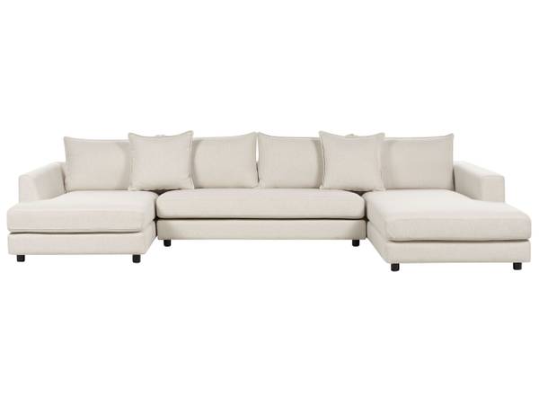 Sofa LILVIKEN 3-tlg Beige - Schwarz - Textil - 359 x 57 x 194 cm