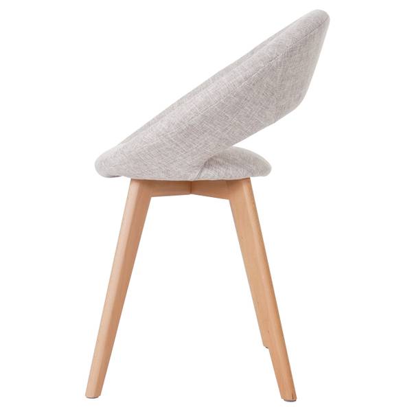 Chaise capitonnée Almada III Beige - Gris - Textile - En partie en bois massif - 60 x 79 x 50 cm