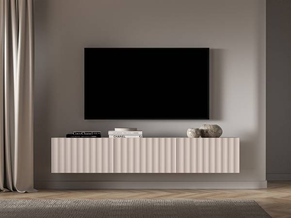 TV-Hängeboard DERRIVA Beige - Melamin - 170 x 32 x 37 cm