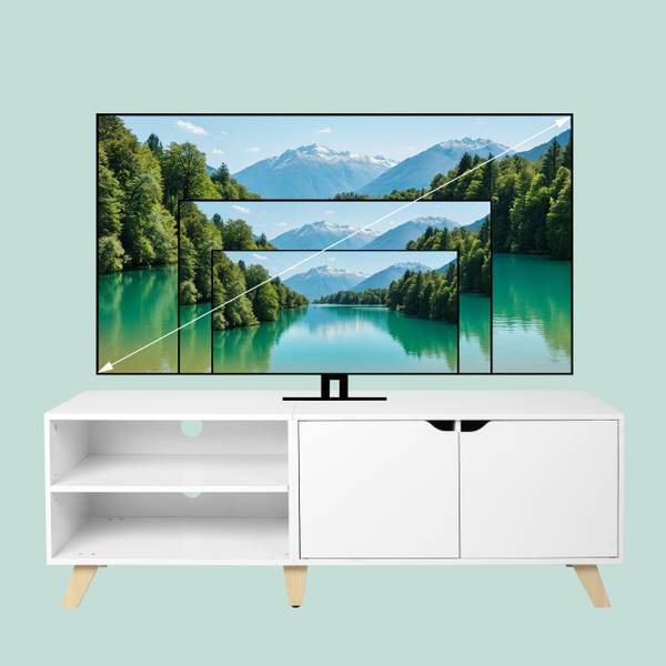 TV Lowboard 6 Fächer Weiß