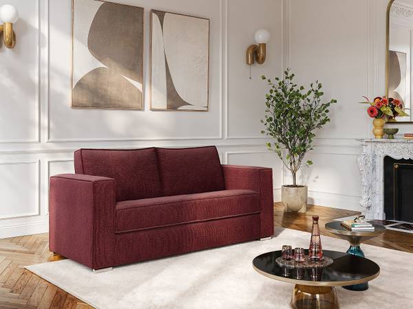 Schlafsofa LORETO Rot - Textil - 215 x 90 x 223 cm