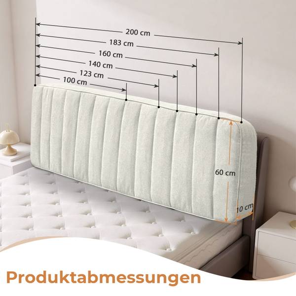 Kopfteil NORDIC Beige - Textil - 10 x 60 x 100 cm