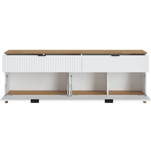 Wohnzimmer-Set PLYMOUTH-129-1 5er-Set Weiß - Holzwerkstoff - 370 x 208 x 40 cm
