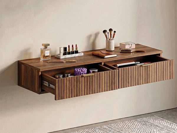 Konsolenschreibtisch FRALYN Braun - Holz teilmassiv - 110 x 20 x 45 cm