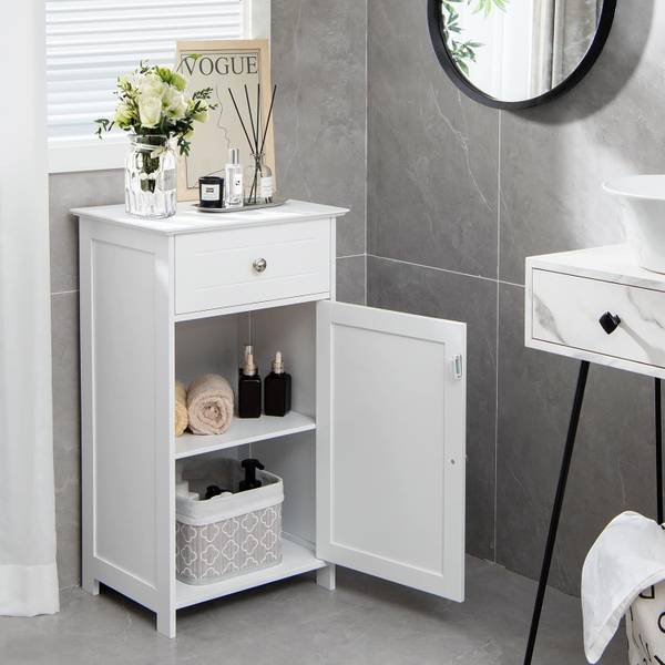 Badkamerkast NM9131ITNL wit - plaatmateriaal op houtbasis - 34 x 77 x 43 cm