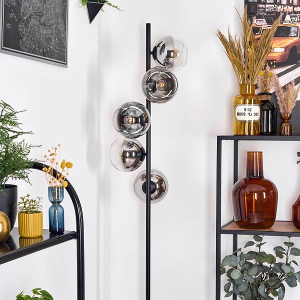 Stehlampe Cesaro Grau - Silber - Metall - 31 x 160 x 31 cm