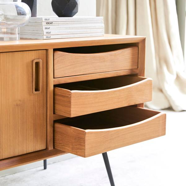TV-Schrank Simen Beige - Mahagoni - 156 x 58 x 46 cm