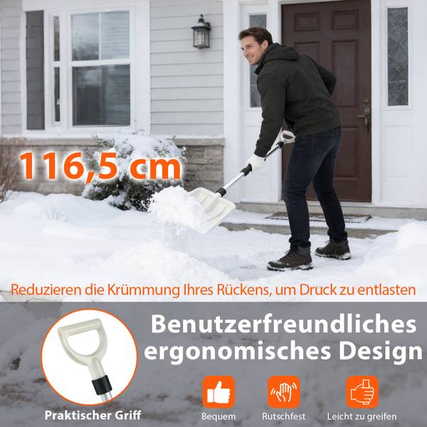 Schneeschaufel ZB34193 Weiß - Metall - 10 x 117 x 26 cm