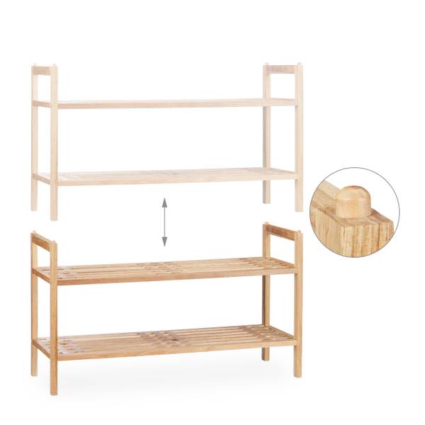 Schuhregal stapelbar Walnuss Braun - Holzwerkstoff - 69 x 41 x 27 cm