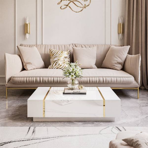 ONYX woonkamermeubelset sokkel hoogglans wit - wit