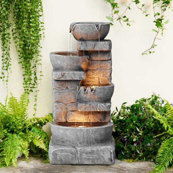 Gartenbrunnen 201601PT-EU Grau - Kunststoff - 39 x 85 x 40 cm