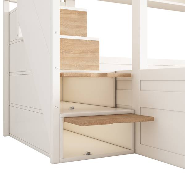 Etagenbett NaturWoody Ⅰ Braun - Holzwerkstoff - 145 x 155 x 253 cm