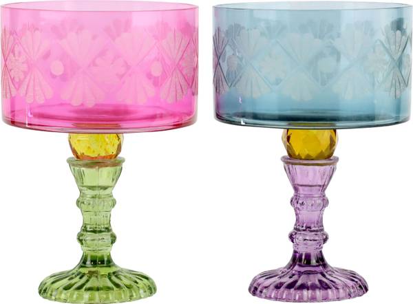 Windlichter Floraison 2er-set Glas - 21 x 14 x 21 cm