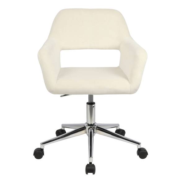 Schreibtischstuhl JILL Beige - Samt - 56 x 85 x 42 cm