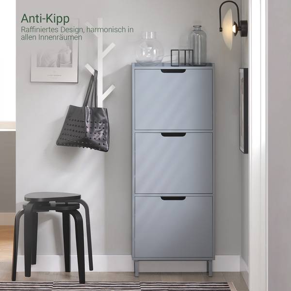 Meuble à chaussures FSR151-H-HG Gris - 50 x 129 x 19 cm