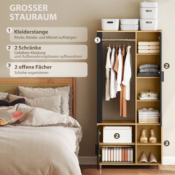 Garderobe Set 831-978V90ND Braun - Holzwerkstoff - 30 x 175 x 80 cm
