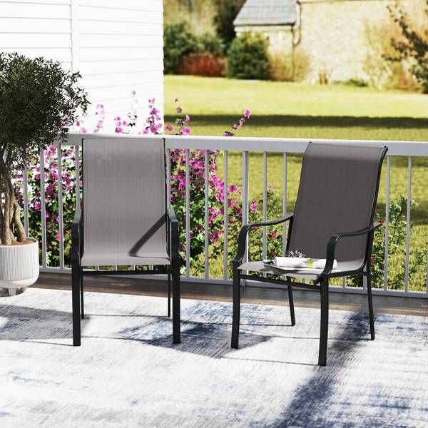 Gartenstühle ZB34868(2er-Set) Grau - Metall - 73 x 101 x 56 cm