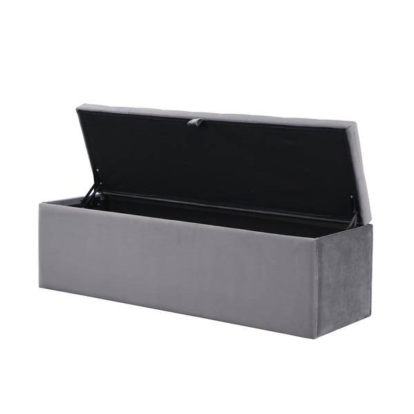 Polsterbank VELVZoom Grau - Samt - 45 x 20 x 145 cm