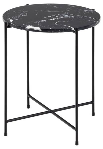 Ecktisch Avila Schwarz - Holz teilmassiv - 42 x 45 x 42 cm