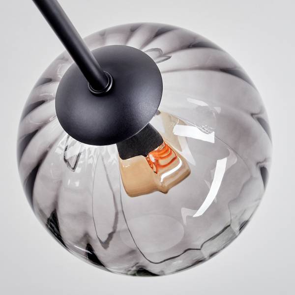 Deckenleuchte Cesaro Grau - Aluminium - Klarglas - 28 x 29 x 36 cm