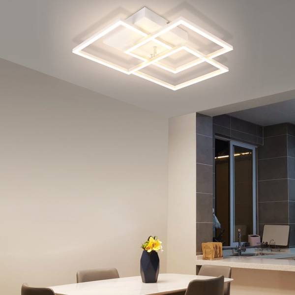 LED Deckenleuchte Maloney Weiß - Metall - 40 x 9 x 40 cm