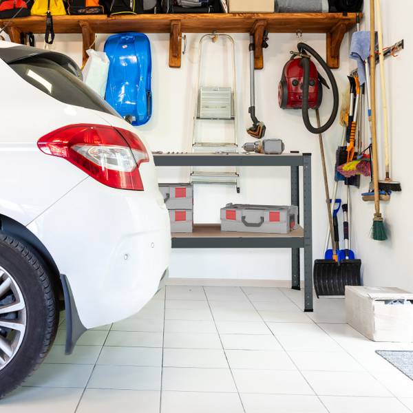 Werkbank 2 Ebenen Braun - Grau - Stahl - 120 x 90 x 60 cm