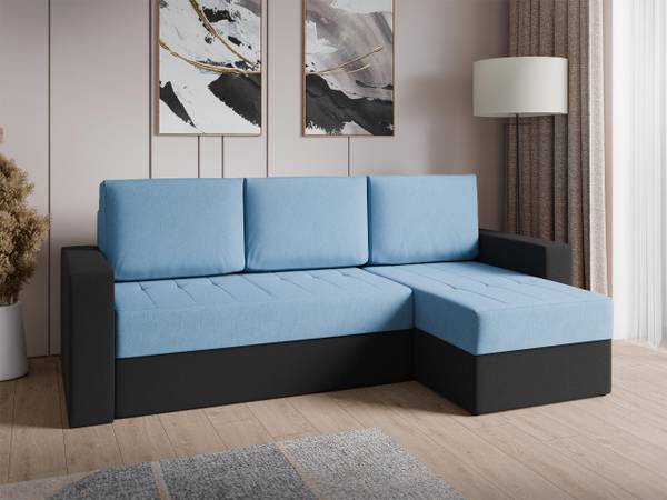Ecksofa Calabrini Schwarz - Blau