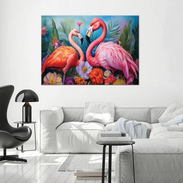 Wandbild flamingos vögel exotische tiere 60 x 40 cm