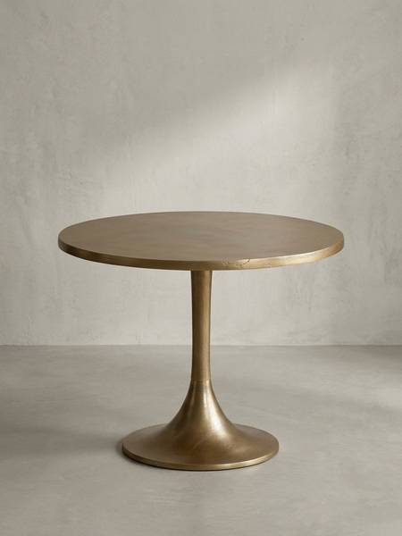 Couchtisch LUNIGIANA mit Sockelfuß Gold - Aluminium - 60 x 47 x 60 cm