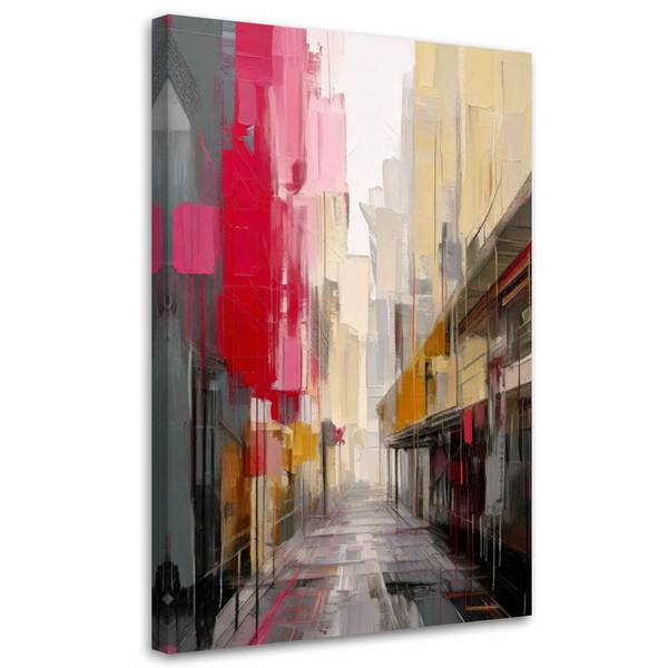 Wandbild stadt straße aquarell 80 x 120 cm