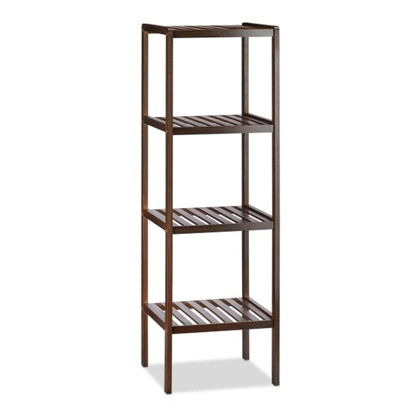 Lot de 2 étagères de salle de bain Marron - Bambou - 35 x 110 x 33 cm