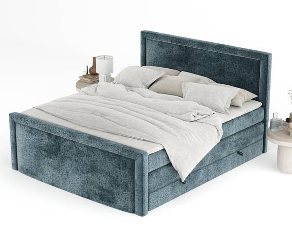 Boxspringbett Lavenda Blau - Liegefläche Breite: 200 cm