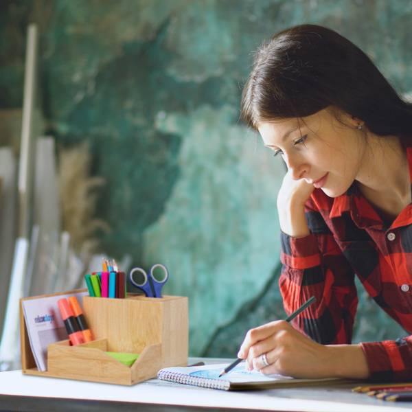 Schreibtisch Organizer Bambus Braun - Bambus - 21 x 11 x 19 cm