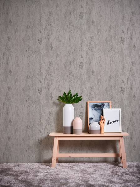 Vliestapete 2125 einfarbig Struktur Grau - Silber - Fleece - 53 x 1005 x 1 cm