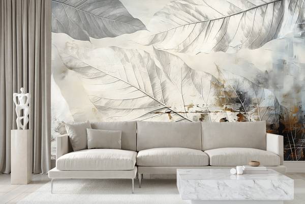 Vlies-Fotobehang ABSTRACT Natuur Muur lichtgrijs - 400 x 280 x 280 cm