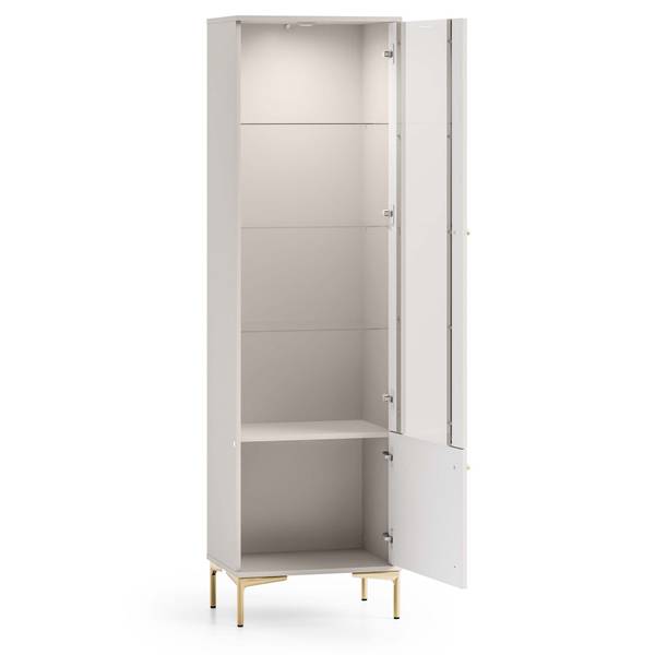 Vitrine SANDRO Grau - Aluminium - 54 x 190 x 40 cm