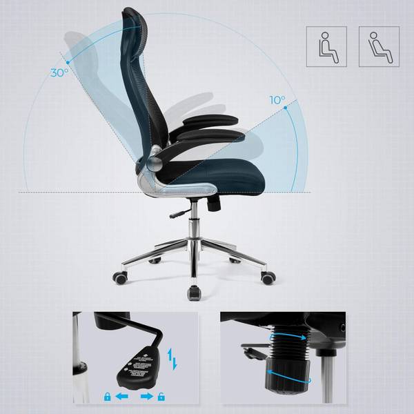 Bürostuhl Lozay Webstoff / Stahl - Schwarz / Chrom