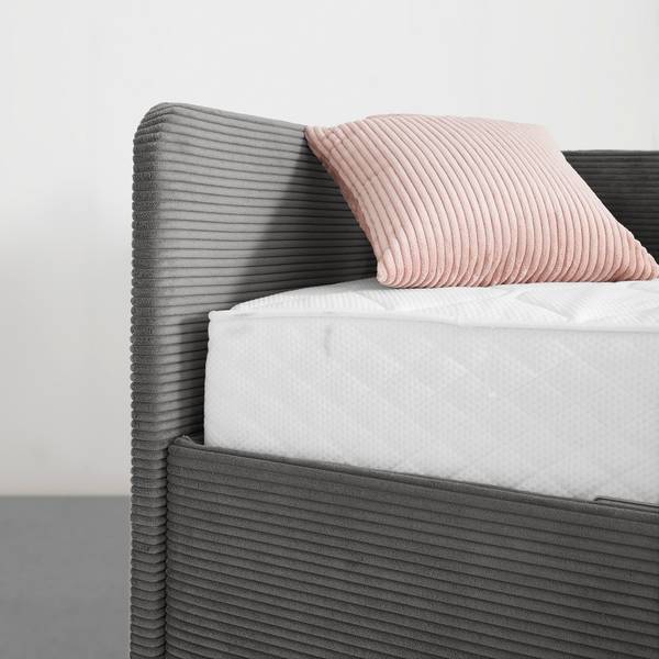 Bett REMI Grau - Textil - 96 x 1 x 90 cm