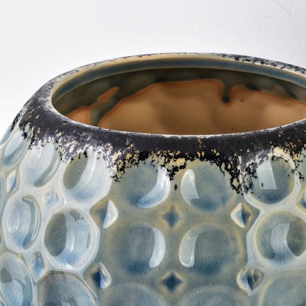 Blumentopf DIVINE Türkis - Keramik - 20 x 13 x 13 cm