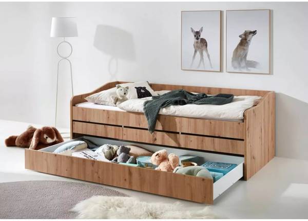 Bett Jill Braun - Holzwerkstoff - 94 x 72 x 207 cm