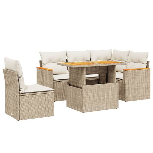 Garten-Lounge-Set 3037250 (6-teilig) Beige - Creme