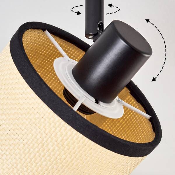 Deckenleuchte Tamarispa Beige - Schwarz - Aluminium - 46 x 24 x 40 cm