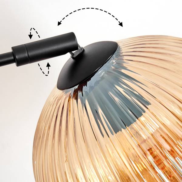 Stehlampe Cesaro Orange - Aluminium - Klarglas - Marmor - 101 x 185 x 72 cm